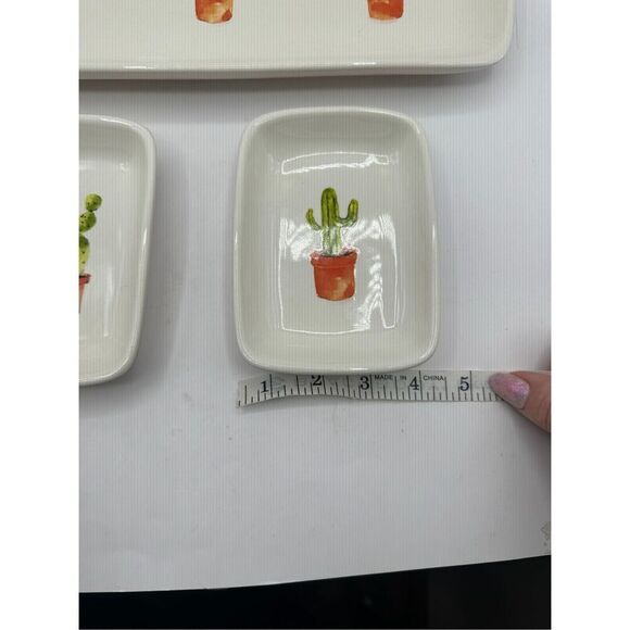 Rae Dunn Artisan Collection Cactus Trinket dish SET OF 3 - Picture 4 of 7